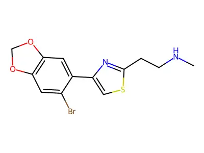 2-[4-(6-Bromo-2H-1,3-benzodioxol-5-yl)-1,3-thiazol-2-yl]-N-methylethan-1-amine structure