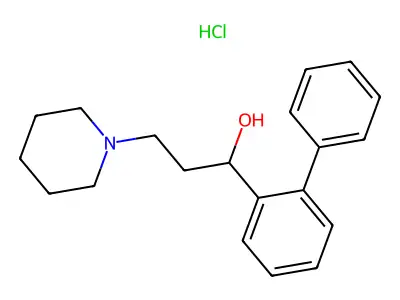 1-Piperidinepropanol, alpha-(2-biphenylyl)-, hydrochloride structure