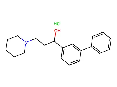 1-Piperidinepropanol, alpha-(3-biphenylyl)-, hydrochloride structure