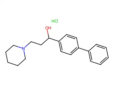 1-Piperidinepropanol, alpha-(4-biphenylyl)-, hydrochloride structure