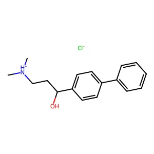 4-Biphenylmethanol, alpha-(2-(dimethylamino)ethyl)-, hydrochloride structure