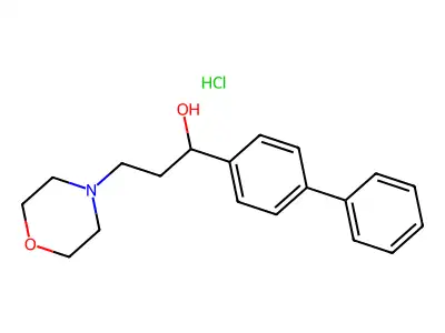 4-Morpholinepropanol, alpha-(4-biphenylyl)-, hydrochloride structure