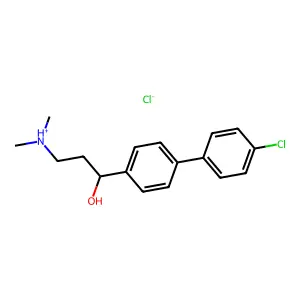 4-Biphenylmethanol, 4'-chloro-alpha-(2-(dimethylamino)ethyl)-, hydrochloride structure
