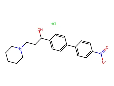 1-Piperidinepropanol, alpha-(4'-nitro-4-biphenylyl)-, hydrochloride structure