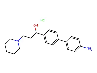 1-Piperidinepropanol, alpha-(4'-amino-4-biphenylyl)-, hydrochloride structure