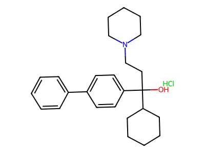 1-Piperidinepropanol, alpha-(4-biphenyl)-alpha-cyclohexyl-, hydrochloride structure