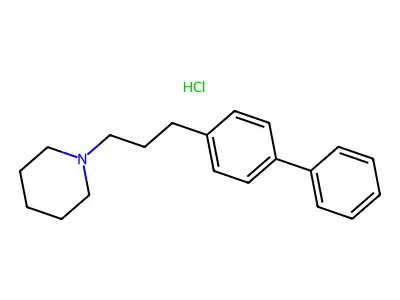 Piperidine, 1-(3-(4-biphenylyl)propyl)-, hydrochloride structure