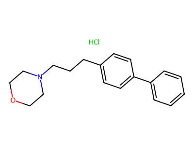 Morpholine, 4-(3-(4-biphenylyl)propyl)-, hydrochloride structure