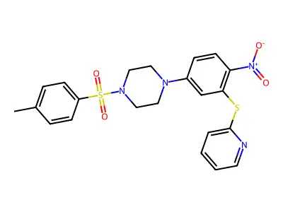 1-(4-Methylphenyl)sulfonyl-4-(4-nitro-3-pyridin-2-ylsulfanylphenyl)piperazine structure
