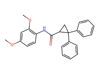 N-(2,4-dimethoxyphenyl)-2,2-diphenylcyclopropanecarboxamide structure