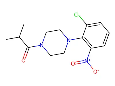 1-[4-(2-Chloro-6-nitrophenyl)piperazin-1-yl]-2-methylpropan-1-one structure
