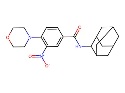 N-(2-adamantyl)-4-morpholin-4-yl-3-nitrobenzamide structure