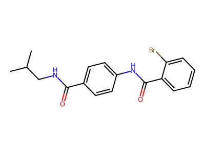 2-bromo-N-[4-(2-methylpropylcarbamoyl)phenyl]benzamide structure
