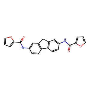 N-[7-(furan-2-carbonylamino)-9H-fluoren-2-yl]furan-2-carboxamide structure