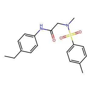 N-(4-ethylphenyl)-2-[methyl-(4-methylphenyl)sulfonylamino]acetamide structure