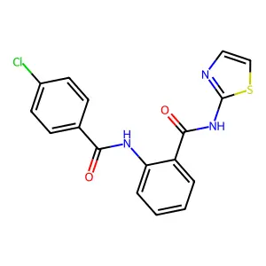 2-[(4-chlorobenzoyl)amino]-N-(1,3-thiazol-2-yl)benzamide structure