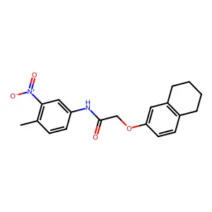 N-(4-methyl-3-nitrophenyl)-2-(5,6,7,8-tetrahydronaphthalen-2-yloxy)acetamide structure