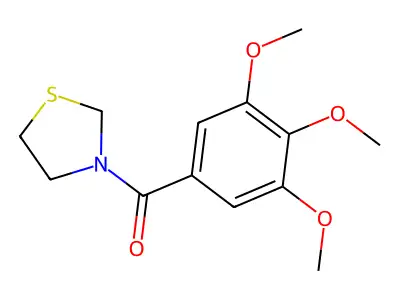 Thiazolidine, 3-(3,4,5-trimethoxybenzoyl)- structure