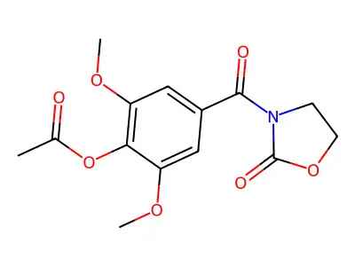 2-Oxazolidinone, 3-(4-(acetyloxy)-3,5-dimethoxybenzoyl)- structure