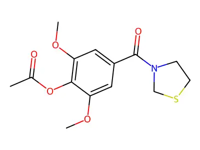 Thiazolidine, 3-(4-(acetyloxy)-3,5-dimethoxybenzoyl)- structure