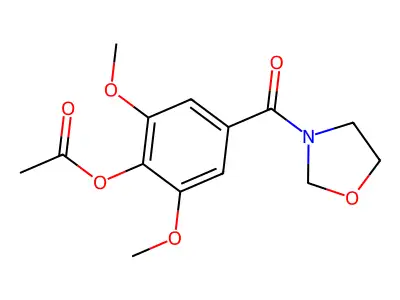 Oxazolidine, 3-(4-(acetyloxy)-3,5-dimethoxybenzoyl)- structure