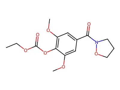 Carbonic acid, ethyl 4-(2-isoxazolidinylcarbonyl)-2,6-dimethoxyphenyl ester structure