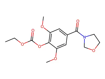 Carbonic acid, 2,6-dimethoxy-4-(3-oxazolidinylcarbonyl)phenyl ethyl ester structure