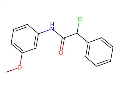 2-chloro-N-(3-methoxyphenyl)-2-phenylacetamide structure