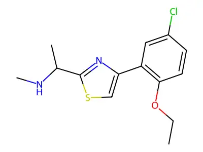 1-[4-(5-chloro-2-ethoxyphenyl)-1,3-thiazol-2-yl]-N-methylethanamine structure