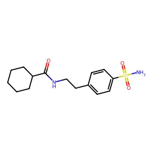 N-[2-(4-sulfamoylphenyl)ethyl]cyclohexanecarboxamide structure