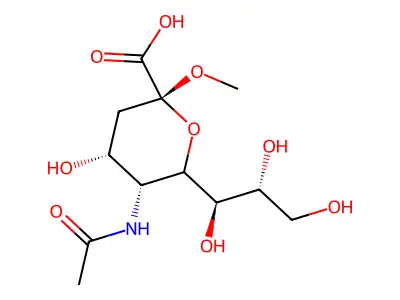 2-O-methyl-5-N-acetyl-alpha-D-neuraminic acid structure