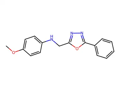 4-methoxy-N-[(5-phenyl-1,3,4-oxadiazol-2-yl)methyl]aniline structure