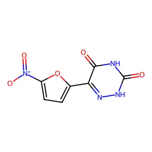 1,2,4-Triazine-3,5(2H,4H)-dione, 6-(5-nitro-2-furanyl)- structure