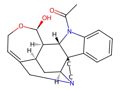 Curan-17-ol,20-didehydro-17,18-epoxy-, (17R)- structure
