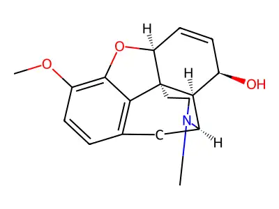 Morphinan-8-ol, 6,7-didehydro-4,5-epoxy-3-methoxy-17-methyl-, (5alpha,8alpha)- structure