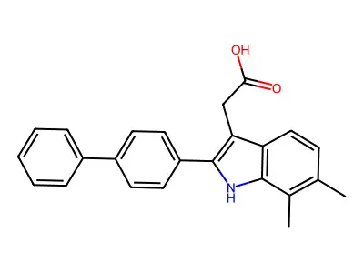 2-[6,7-dimethyl-2-(4-phenylphenyl)-1H-indol-3-yl]acetic Acid structure