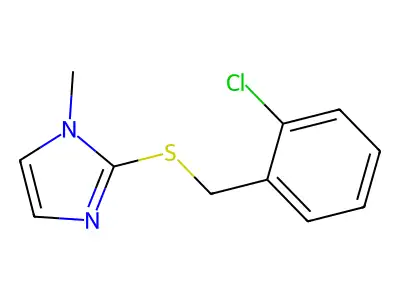 1H-Imidazole, 2-[[(2-chlorophenyl)methyl]thio]-1-methyl- structure