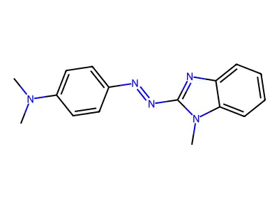 N,N-dimethyl-4-[(1-methylbenzimidazol-2-yl)diazenyl]aniline structure