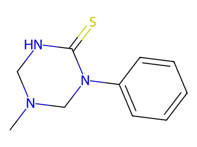 5-Methyl-1-phenyl-1,3,5-triazinane-2-thione structure