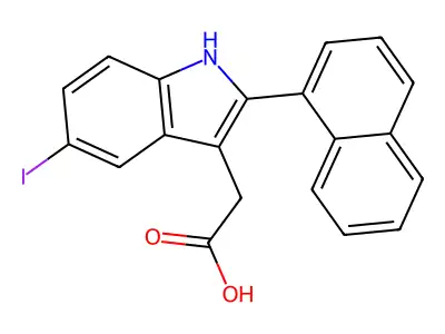 2-(5-iodo-2-naphthalen-1-yl-1H-indol-3-yl)acetic Acid structure