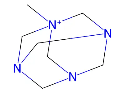 1-Methyl-3,5,7-triaza-1-azoniatricyclo(3.3.1.13,7)decane iodide structure