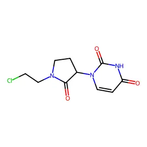 1-[1-(2-Chloroethyl)-2-oxopyrrolidin-3-yl]pyrimidine-2,4-dione structure