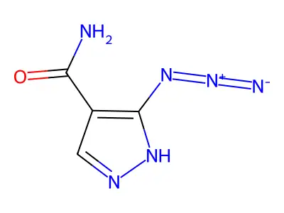 5-azido-1H-pyrazole-4-carboxamide structure