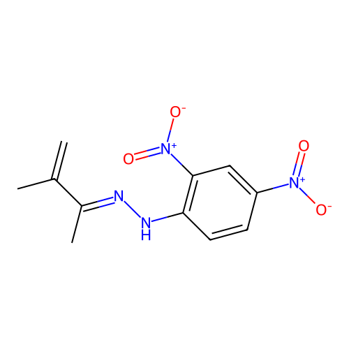 N-[(E)-3-methylbut-3-en-2-ylideneamino]-2,4-dinitroaniline structure