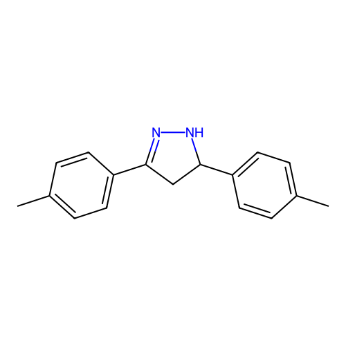 3,5-bis(4-methylphenyl)-4,5-dihydro-1H-pyrazole structure