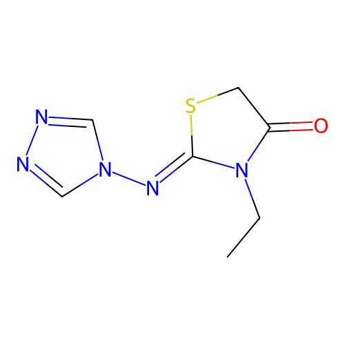 3-ethyl-2-(4H-1,2,4-triazol-4-ylimino)-1,3-thiazolan-4-one structure