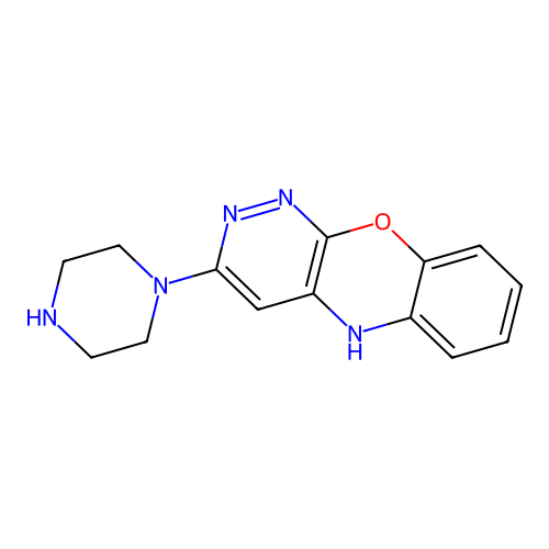 5H-Pyridazino(3,4-b)(1,4)benzoxazine, 3-(1-piperazinyl)- structure