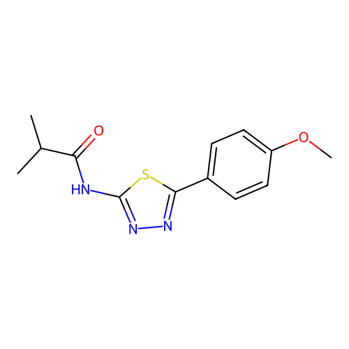 N-[5-(4-methoxyphenyl)-1,3,4-thiadiazol-2-yl]-2-methylpropanamide structure