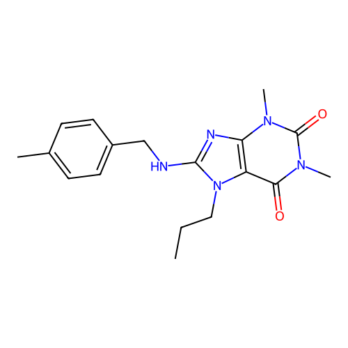 1,3-dimethyl-8-[(4-methylbenzyl)amino]-7-propyl-3,7-dihydro-1H-purine-2,6-dione structure