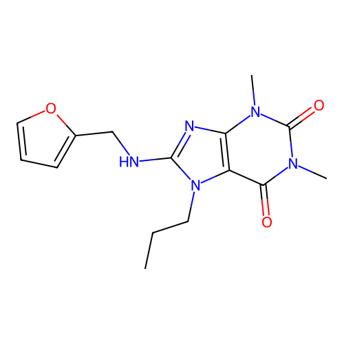 8-[(Furan-2-ylmethyl)-amino]-1,3-dimethyl-7-propyl-3,7-dihydro-purine-2,6-dione structure